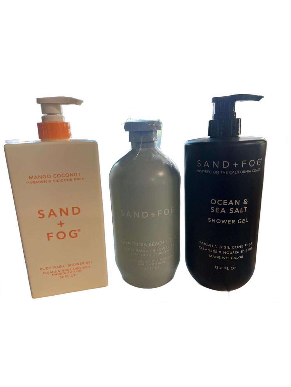 Sand + Fog California Coast Luxury Shower Gel Bundle - Set of 3 (32-33.8 oz)